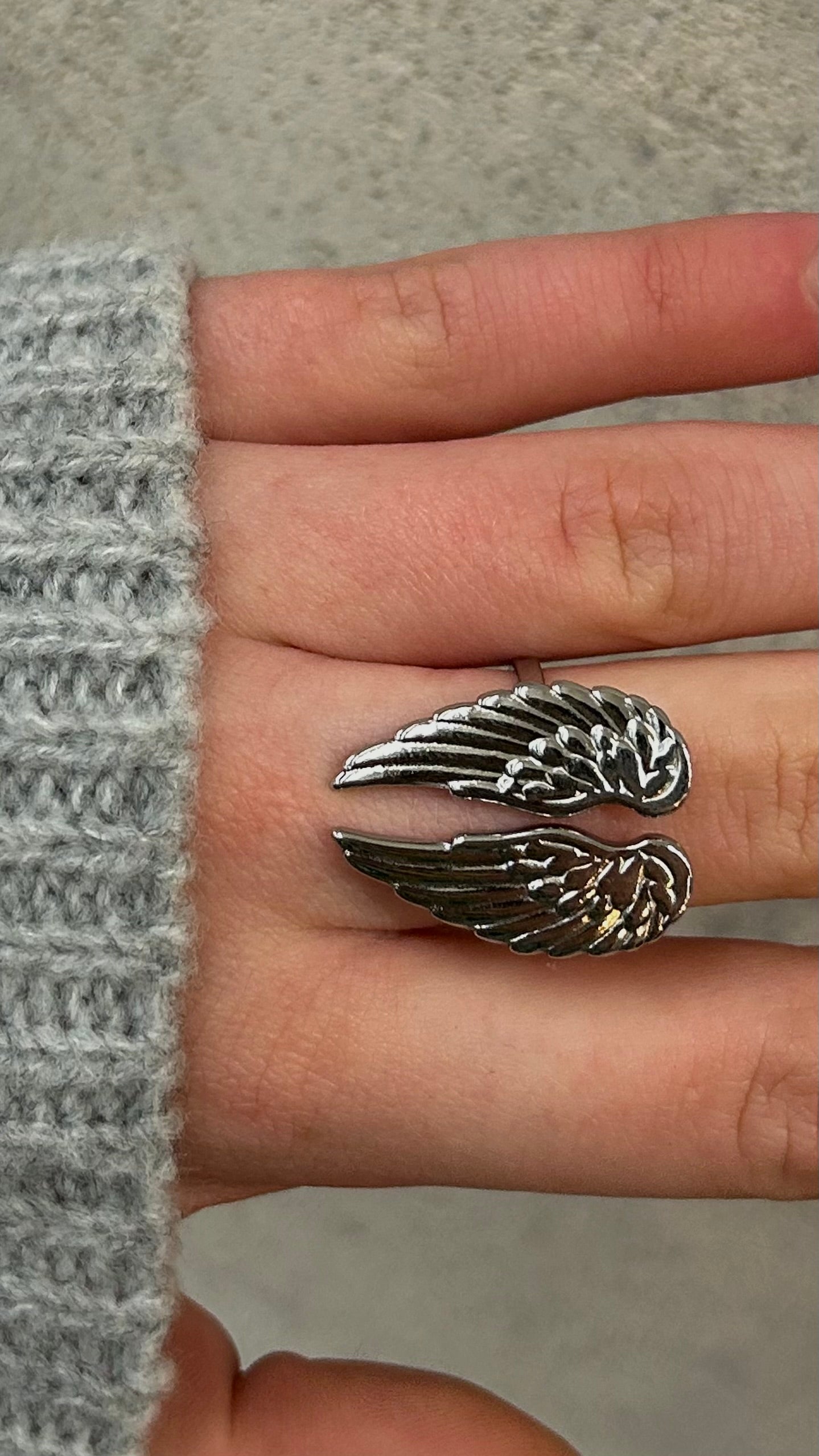 Bague ailes argent